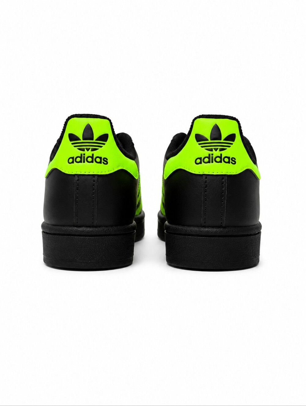 SUPERSTAR ADIDAS II Shell Top Sneakers Black Neon Green Girls WOMENS SIZE 7 - Picture 5 of 7